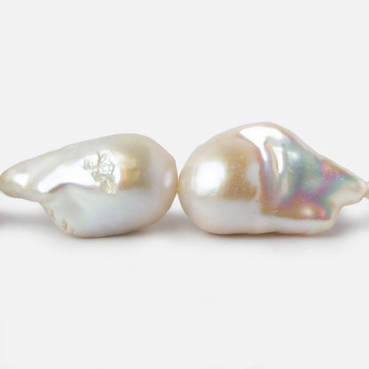 13-15mm White Ultra Baroque Freshwater Pearls 16.5 inch 17 pieces AA 0.8mm drill hole