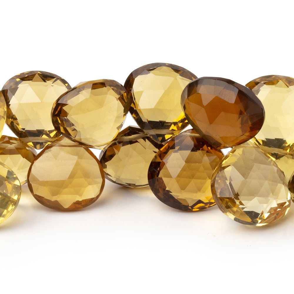 13-16.5mm Multi Quartz Faceted Heart Beads 8 inch 36 pieces