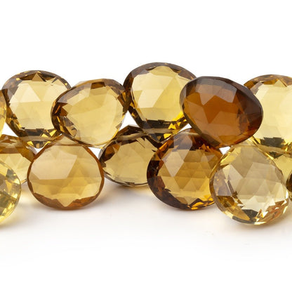 13-16.5mm Multi Quartz Faceted Heart Beads 8 inch 36 pieces