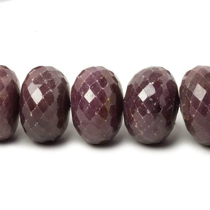 12-21mm Ruby faceted rondelle beads 16 inch 34 pieces