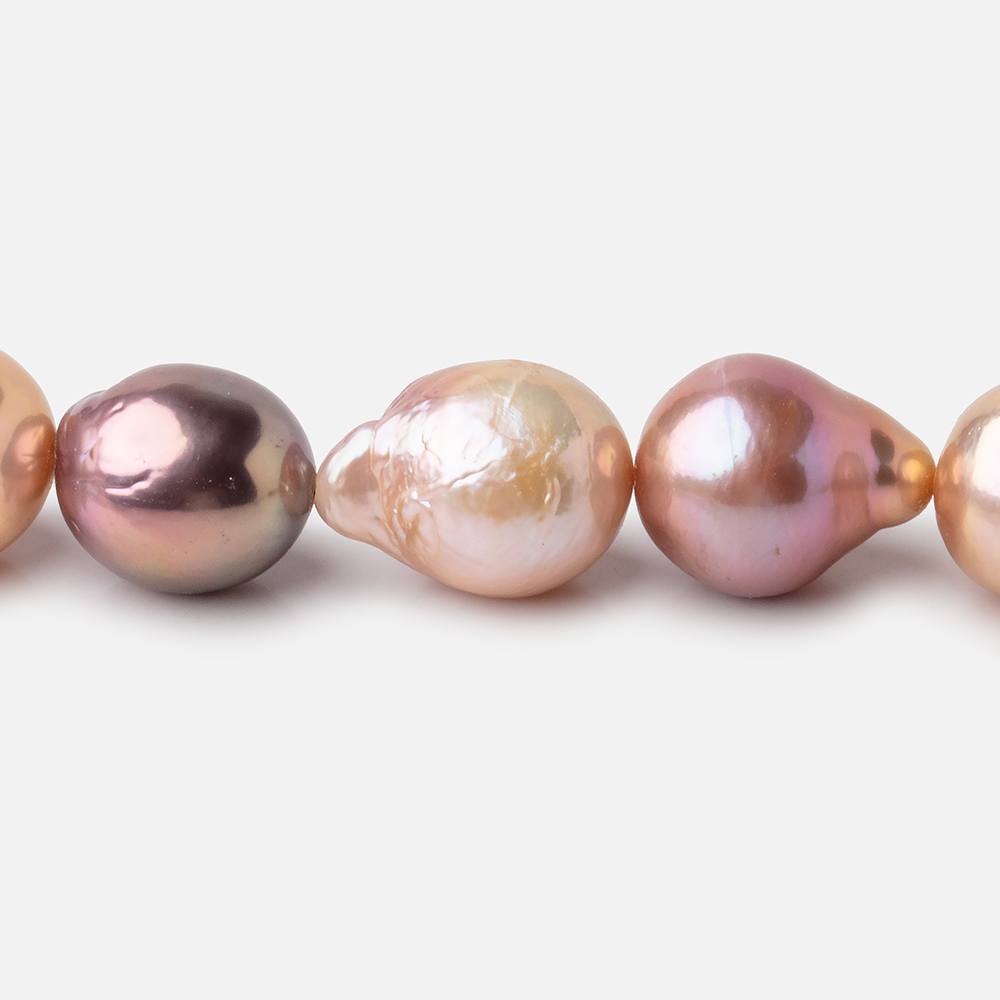 13-16.5mm Tri-Color Baroque Freshwater Pearls 16 inch 28 pieces AAA