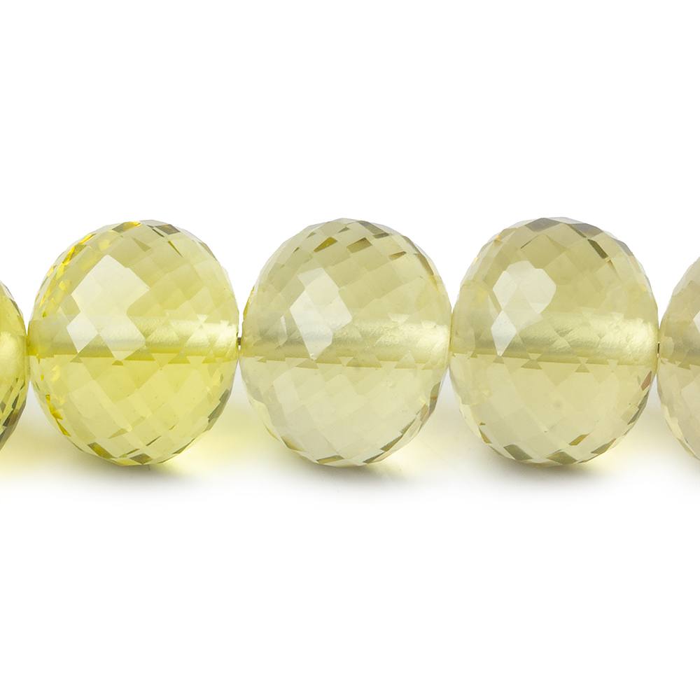 13-16mm Lemon Quartz 2.5mm large hole faceted rondelles 8 inch 17 beads AAA