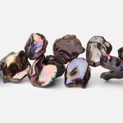 13-16mm Peacock Top Drill Keshi Freshwater Pearls 16 inch 54 Beads