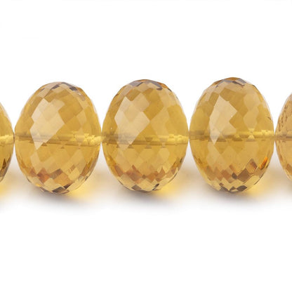 13-16mm Whiskey Quartz Faceted Rondelle Beads 16 inch 35 pieces AAA