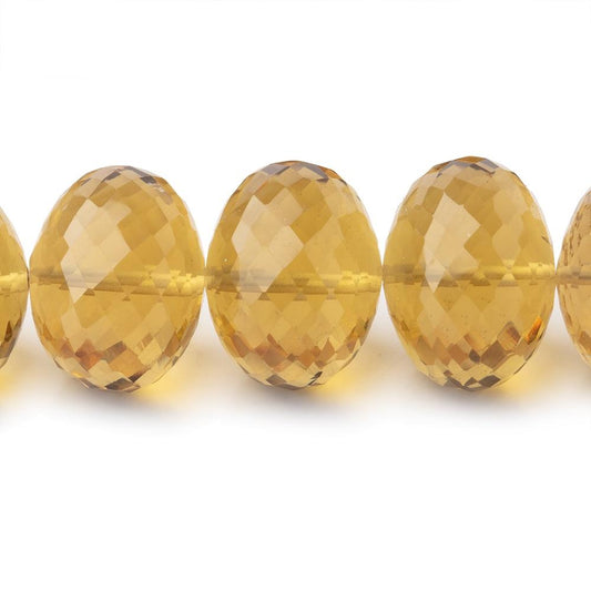 13-16mm Whiskey Quartz Faceted Rondelle Beads 16 inch 35 pieces AAA