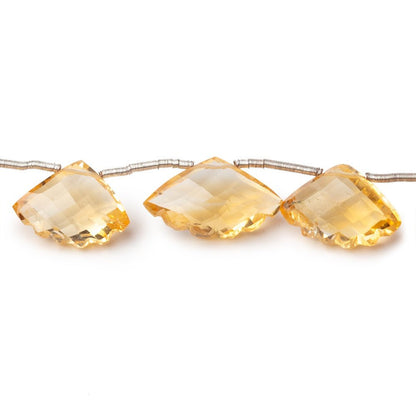 13-17mm Citrine Faceted Fan Beads 8 inch 14 pieces AA