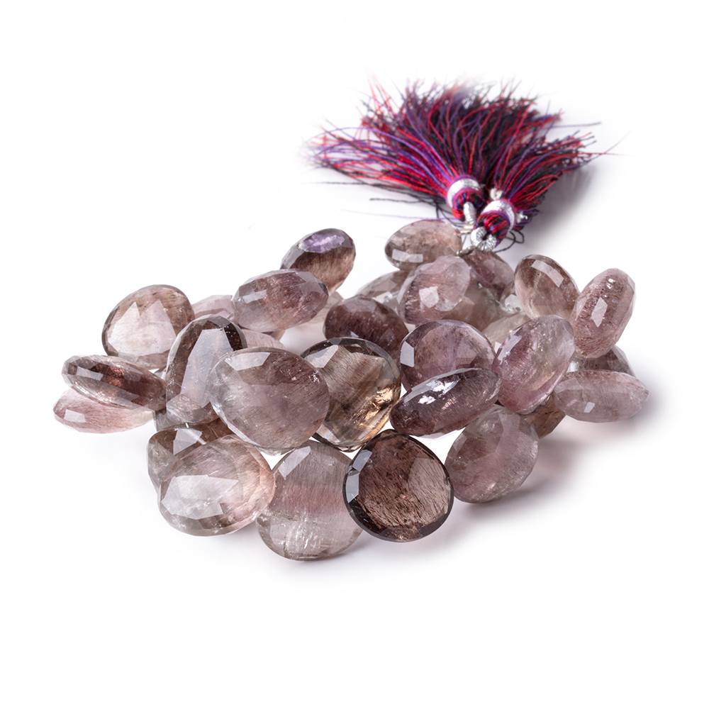 13-18mm Moss Amethyst Faceted Heart Beads 9 inch 36 pieces