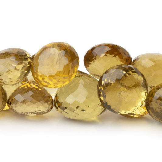 13-19.5mm Honey Quartz Faceted Candy Kiss Beads 8 inch 40 pieces AAA