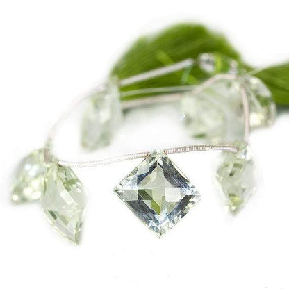 13-19mm Prasiolite Faceted Multiple Shape Pavilion Facet Beads 7 pieces