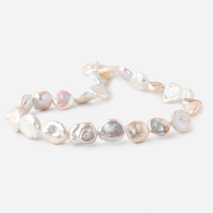 13-19mm Tri Color Straight Drilled Keshi Freshwater Pearls 16 inch 23 pieces