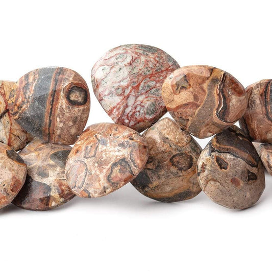 13-20mm Bird's Eye Jasper Faceted Heart Beads 8 inch 31 pieces