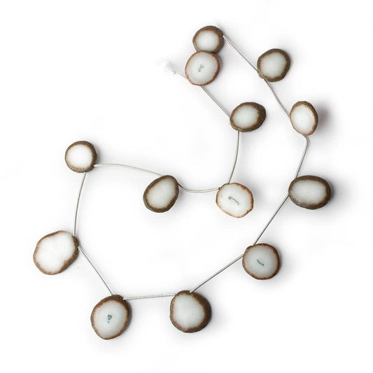 13-20mm Chlorite Solar Quartz Top Drilled Slice with Chlorite Edge 18 inch 13 pieces