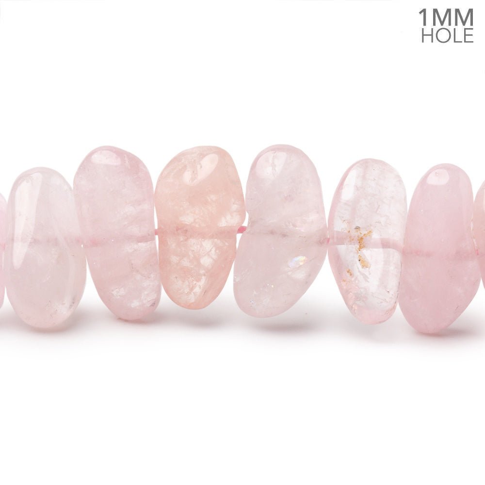 13-20mm Morganite Plain Nugget 15.5 inch 35 Beads 1mm Drill Hole