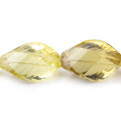 13-22mm Lemon Quartz Straight Drilled Twist Beads 16 inch 25 pieces