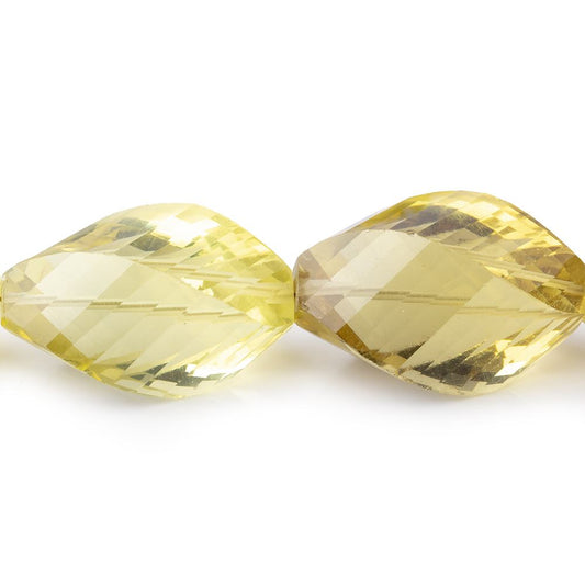13-22mm Lemon Quartz Straight Drilled Twist Beads 16 inch 25 pieces