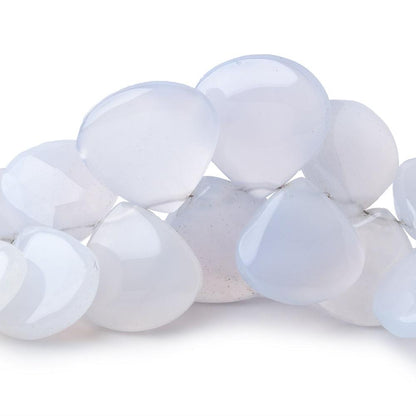 13-23mm Turkish Blue Chalcedony Heart Beads 8 inch 34 pieces