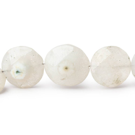 12.5-15mm Solar Quartz faceted coin beads 8 inch 15 pieces
