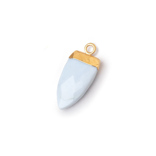 20x10mm Gold Leafed Owyhee Blue Opal faceted Point Pendant 1 piece