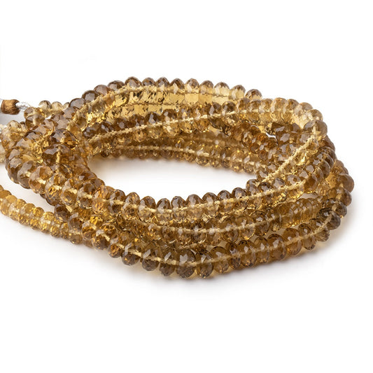 6-8mm Whiskey Quartz Faceted Rondelle beads 16 inch 105 pieces