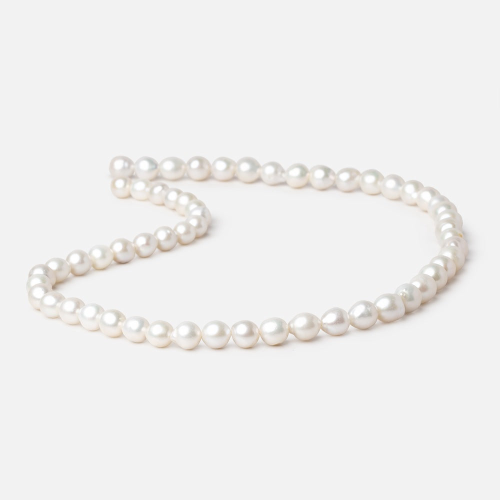 6x6-8x6.5mm White Petite Ultra Baroque Freshwater Pearls 16 inch 57 pieces