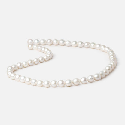 6x6-8x6.5mm White Petite Ultra Baroque Freshwater Pearls 16 inch 57 pieces