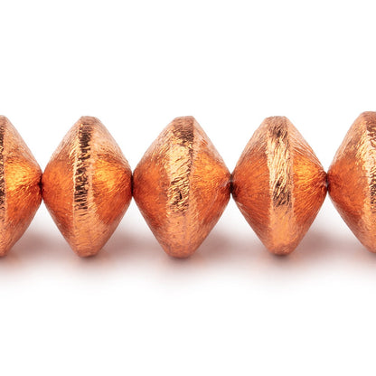 12x8mm Copper Brushed Disc Beads 8 inch 24 pieces