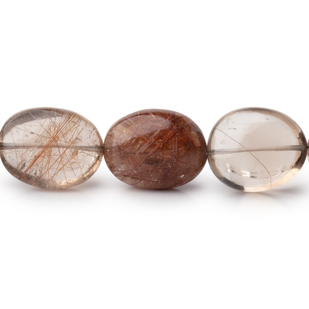 16.5x13.5-18x14mm Rutilated Quartz Plain Oval 16 inch 23 Beads