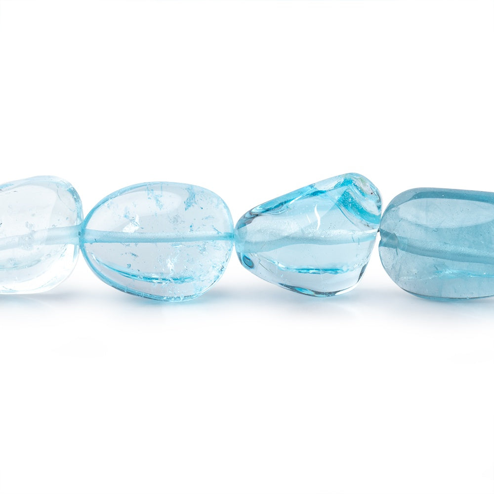 11x9x9-18x11x7mm Natural & Swiss Blue Topaz Plain Nugget Beads 16 inch 29 pcs