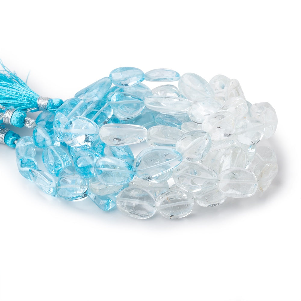 11x9x9-18x11x7mm Natural & Swiss Blue Topaz Plain Nugget Beads 16 inch 29 pcs