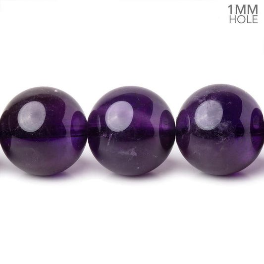 13.5mm Amethyst Plain Round Beads 15.75 inch 29 pieces AAA 1mm Hole