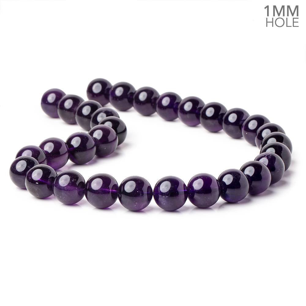 13.5mm Amethyst Plain Round Beads 15.75 inch 29 pieces AAA 1mm Hole