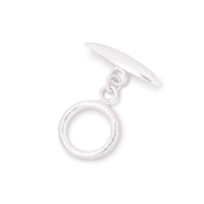 13.5mm Sterling Silver Toggle Brushed Marquise Design 1 piece