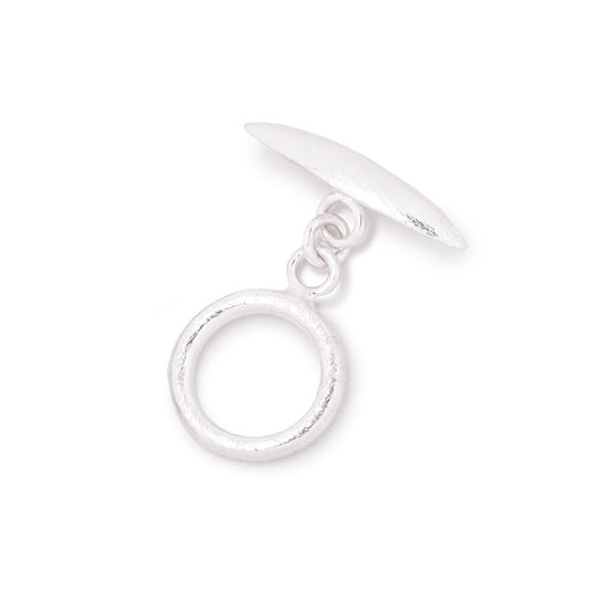 13.5mm Sterling Silver Toggle Brushed Marquise Design 1 piece