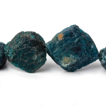 13.5x13-28x24mm Matte Neon Blue Apatite natural crystal nuggets 7.75 inch 9 beads