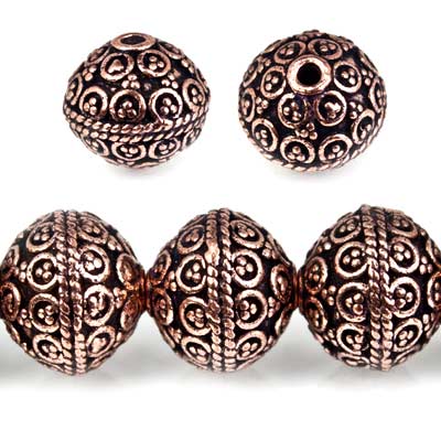 13mm Antiqued Copper Large Moroccan Round *DISCONTINUED*