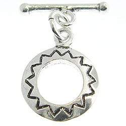 13mm Antiqued Sterling Silver Toggle Round 1 Finding