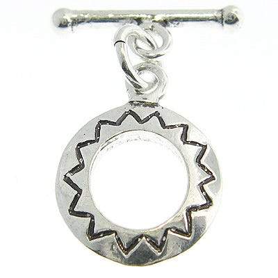 13mm Antiqued Sterling Silver Toggle Round 1 Finding