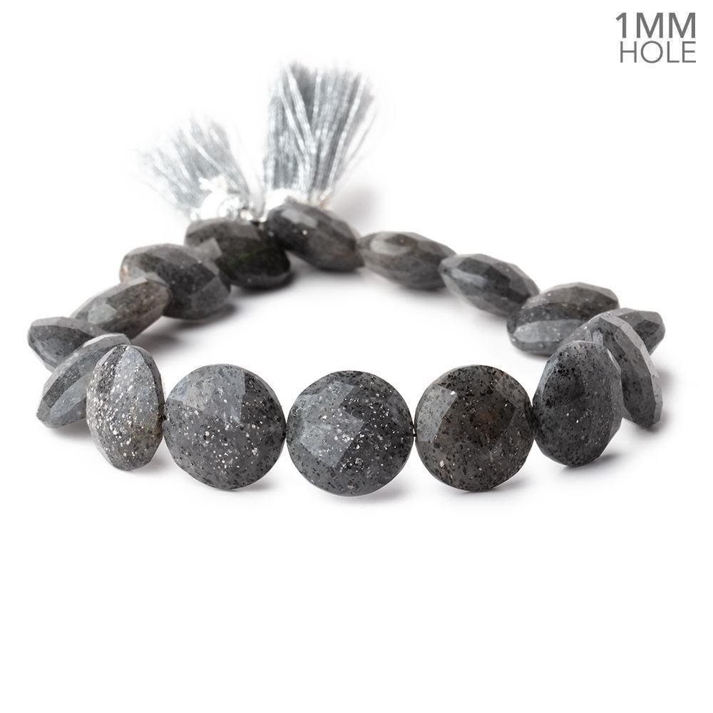 13mm Celestial Quartz Faceted Coin Beads 8 inch 16 pieces 1mm Large Hole