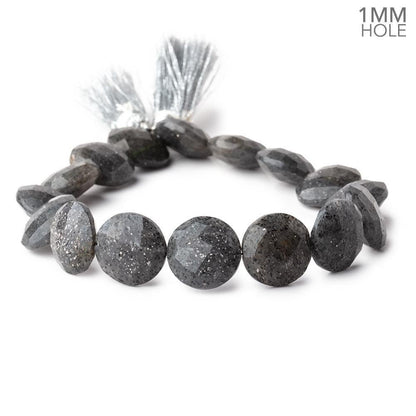 13mm Celestial Quartz Faceted Coin Beads 8 inch 16 pieces 1mm Large Hole