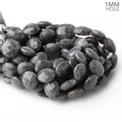 13mm Celestial Quartz Faceted Coin Beads 8 inch 16 pieces 1mm Large Hole