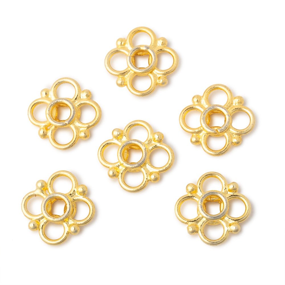 13mm Quatrefoil with 2mm Large Hole Spacer Set of 6 Pieces