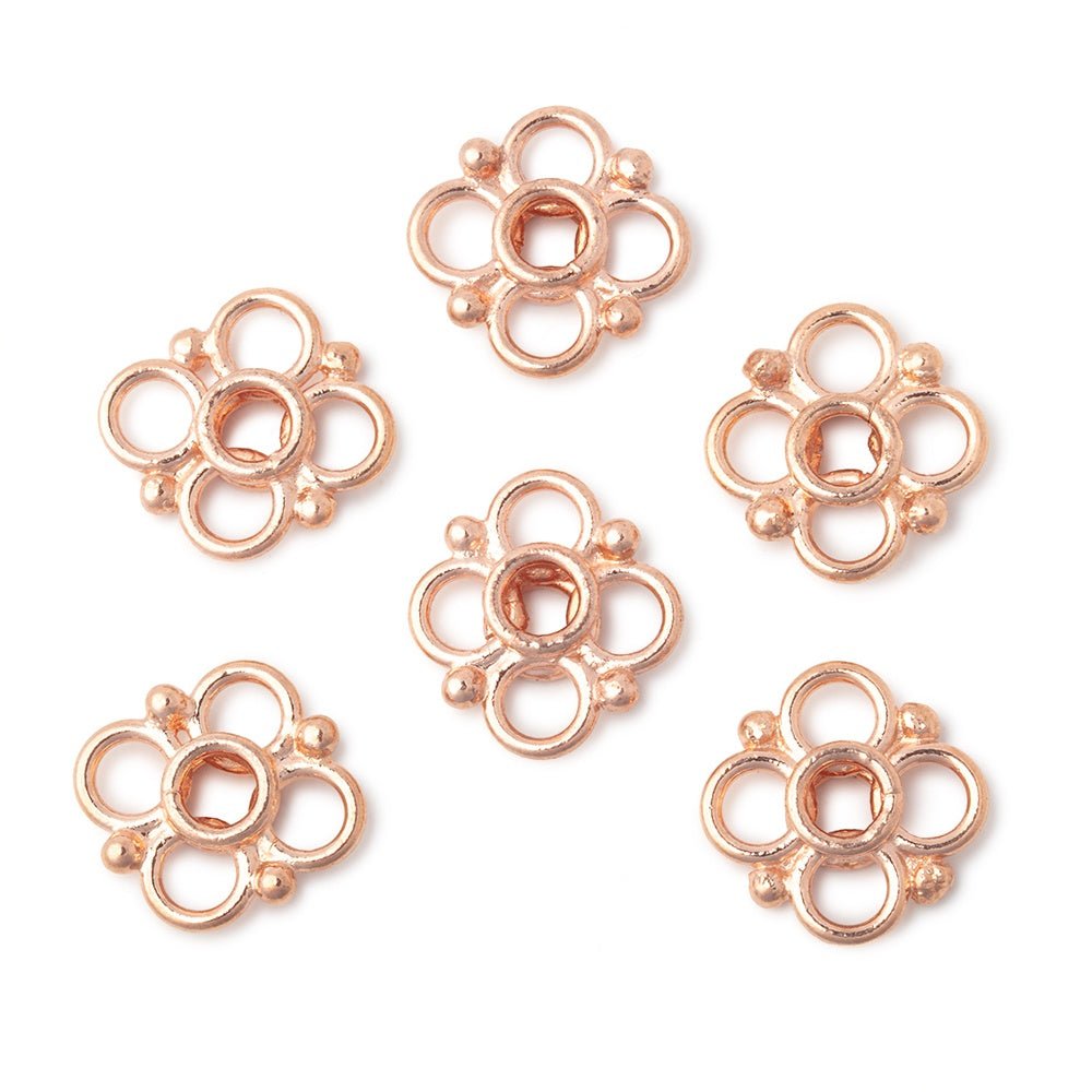 13mm Quatrefoil with 2mm Large Hole Spacer Set of 6 Pieces