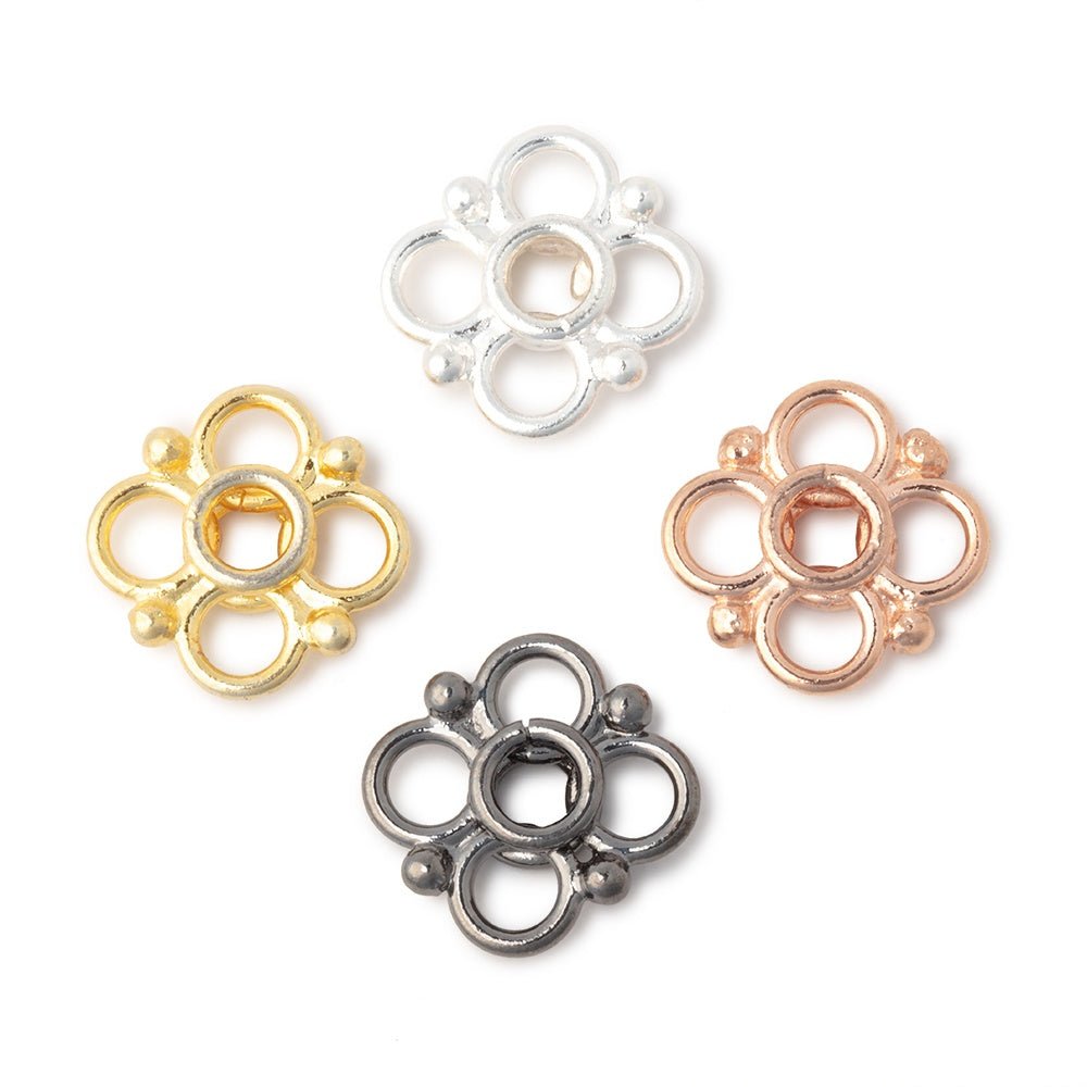 13mm Quatrefoil with 2mm Large Hole Spacer Set of 6 Pieces