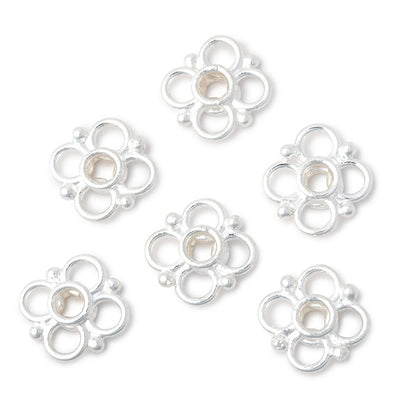 13mm Quatrefoil with 2mm Large Hole Spacer Set of 6 Pieces