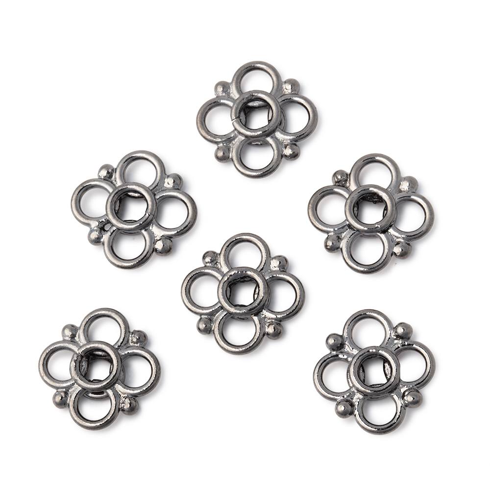 13mm Quatrefoil with 2mm Large Hole Spacer Set of 6 Pieces