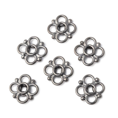 13mm Quatrefoil with 2mm Large Hole Spacer Set of 6 Pieces