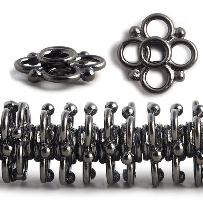 13mm Quatrefoil with 2mm Large Hole Spacers 8 inch 61 Beads