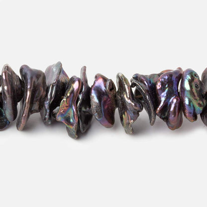 13x10-14x11mm Peacock Center Drilled Keshi Freshwater Pearls 17 inch 101 pcs