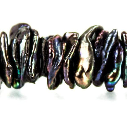 13x10-14x11mm Peacock Center Drilled Keshi Freshwater Pearls 17 inch 101 pcs