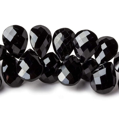 13x10-15x11mm Black Spinel faceted pears 7 inch 41 beads